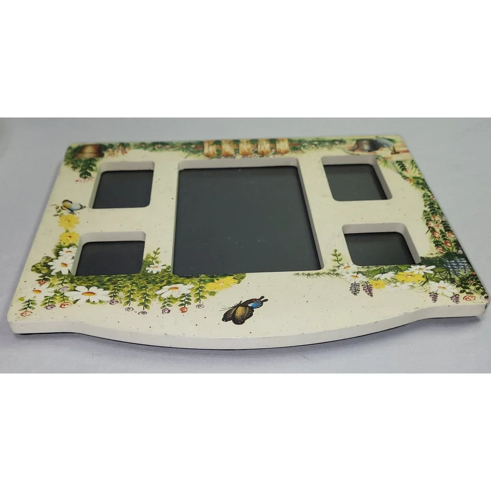 Garden Collage‎ Picture Frame Cream Floral Butterfly Vintage Cottagecore